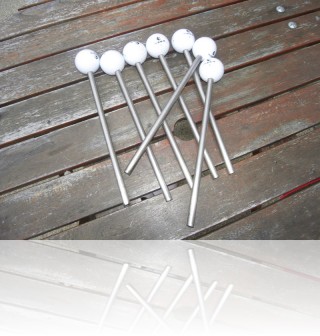 Piquets inox avec balle de golf